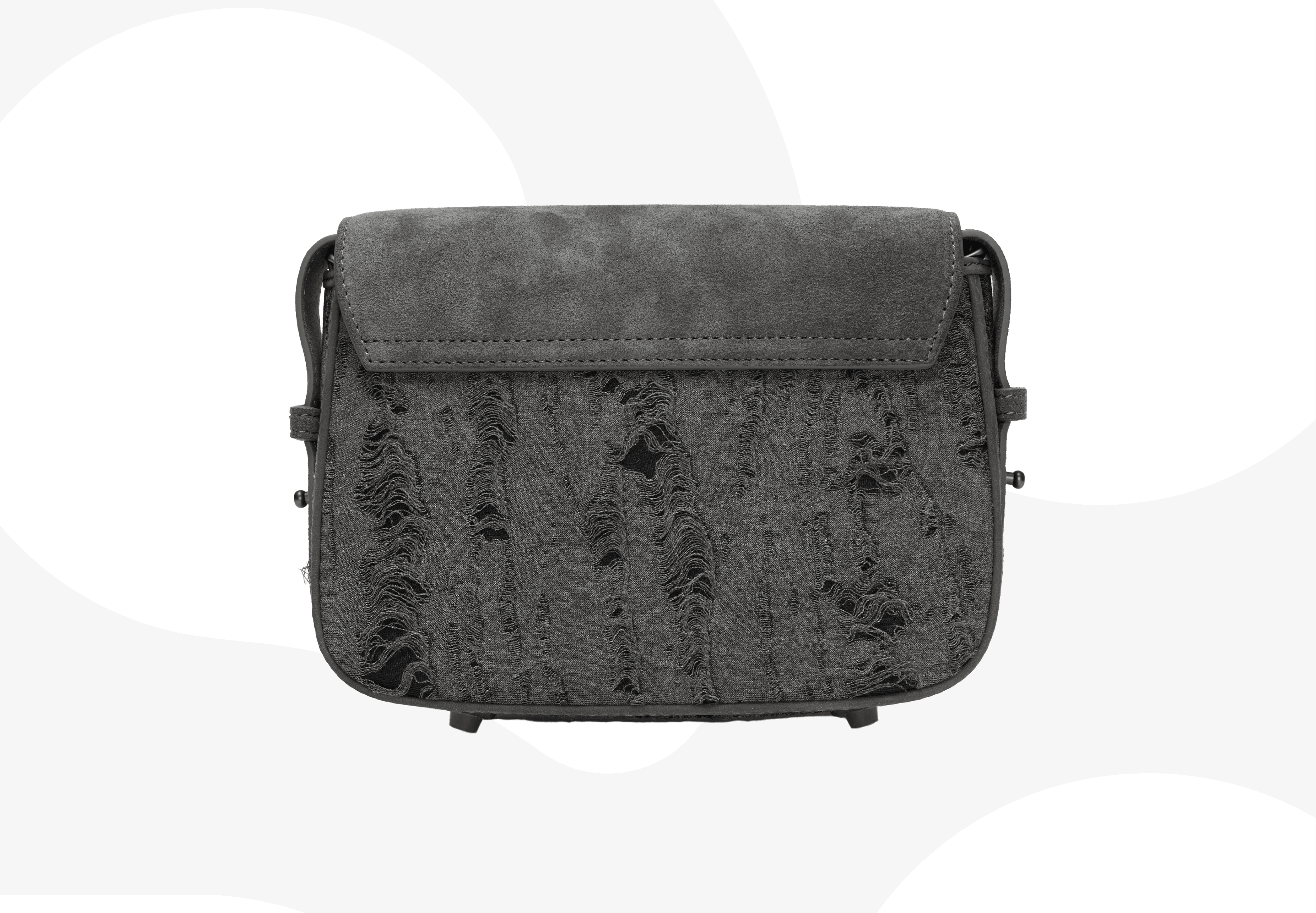 Gray Fringe Chamois Musette Bag - SMILEREPUBLIC