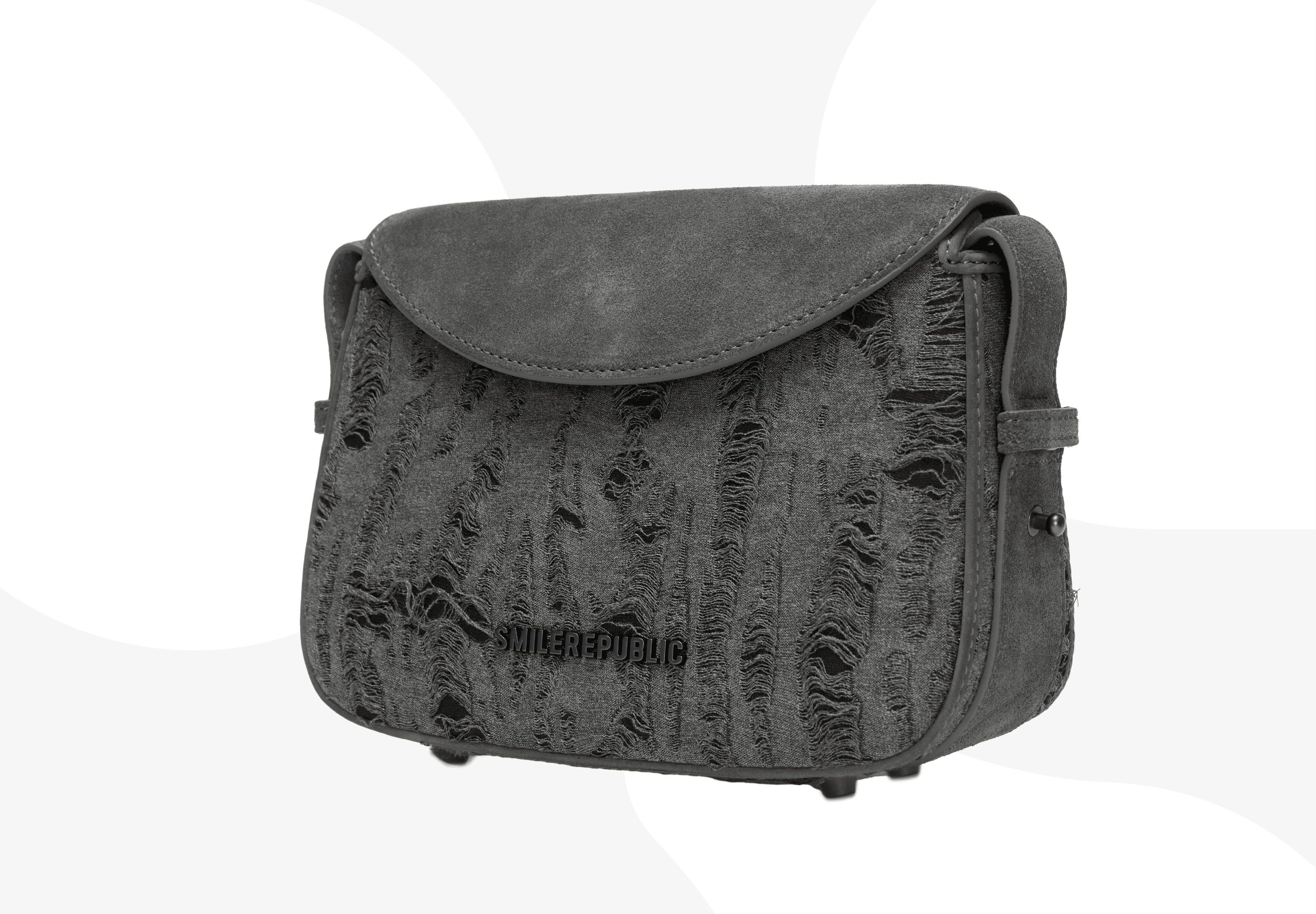 Gray Fringe Chamois Musette Bag - SMILEREPUBLIC