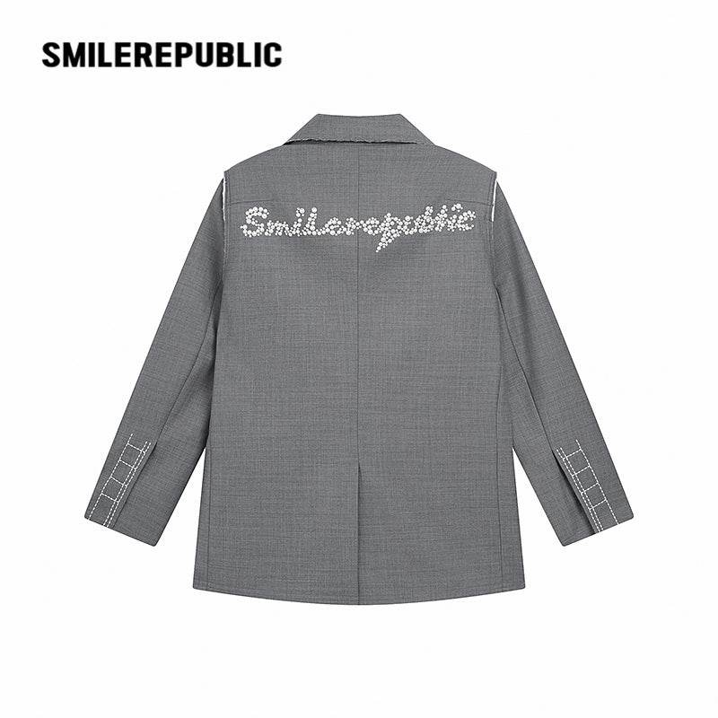 Loose Suit With Raw Edge - SMILEREPUBLIC