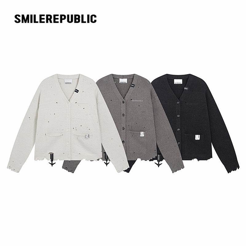 Torn To Make Old Cardigan - SMILEREPUBLIC