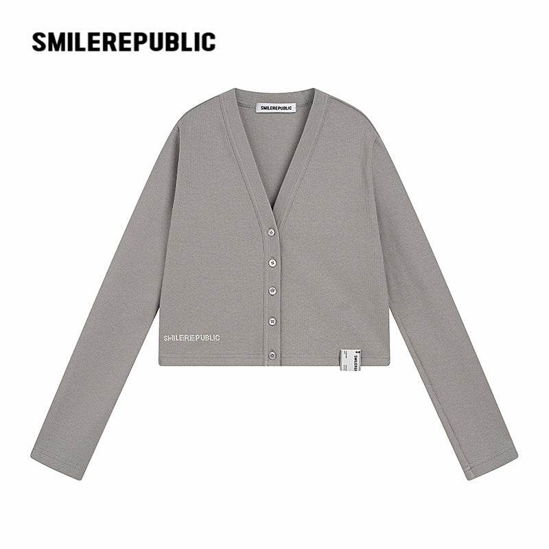 Black Gray Khaki Short Knit Cardigan - SMILEREPUBLIC