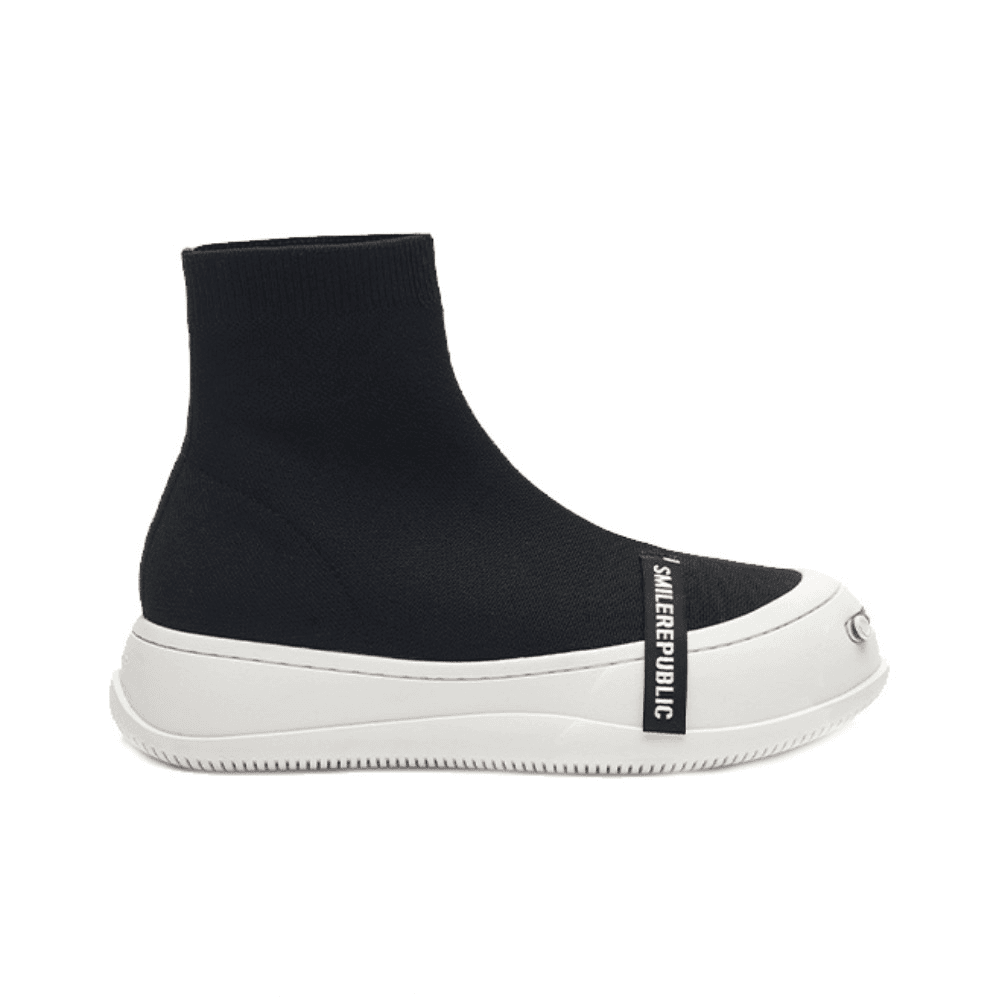 Black Weaving High Top Socks Shoes
