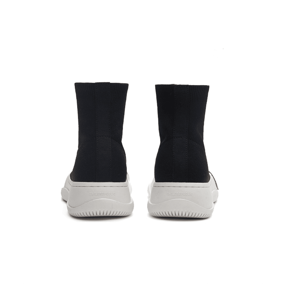 Black Weaving High Top Socks Shoes