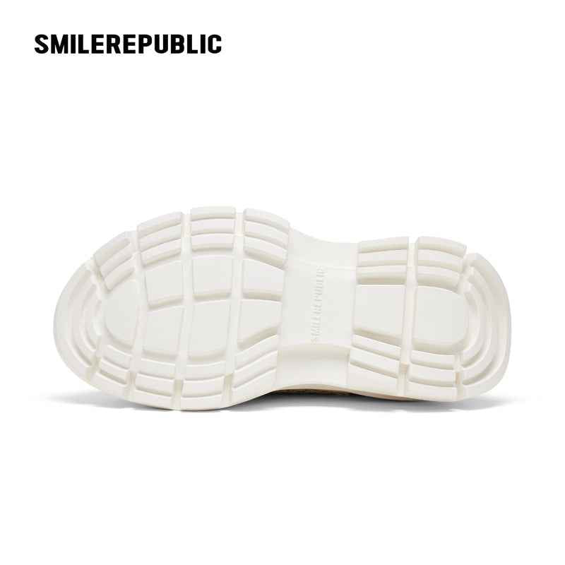 2.0 Smile Queen Off-White Tweed Leather Low Top Canvas Shoes