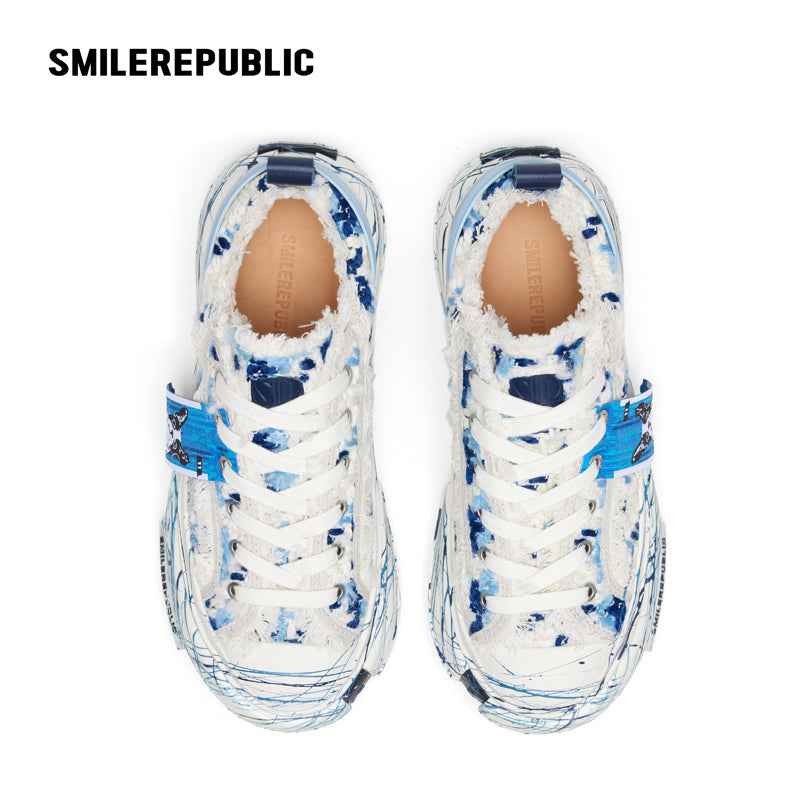 Inception 70s Splash Ink Blue Tweed