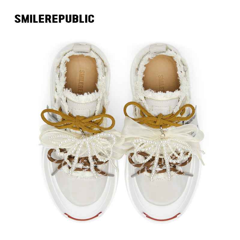 Volcano Ash Polished Leather Canvas Shoes