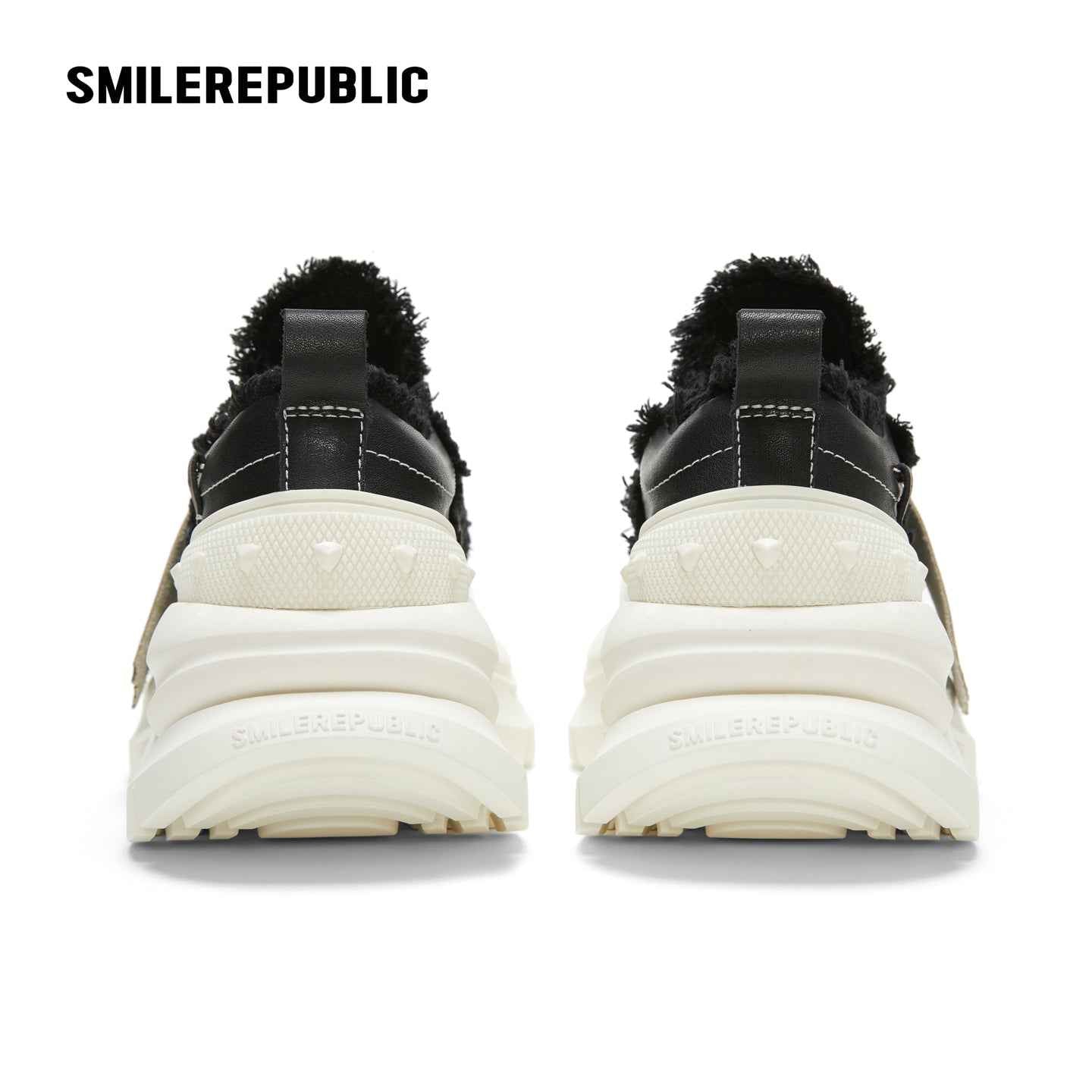 2.0 Smile Queen Black & White Raw Edges Leather