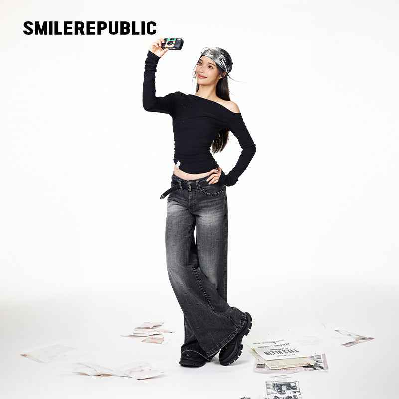 Crystal Hotfix Off-Should Knitted Top