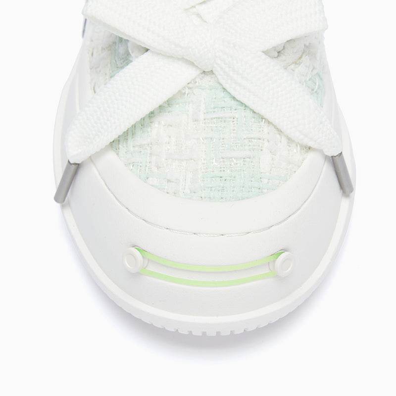 Light Cyan Tweed Low Top SB Sneaker Shoes - SMILEREPUBLIC