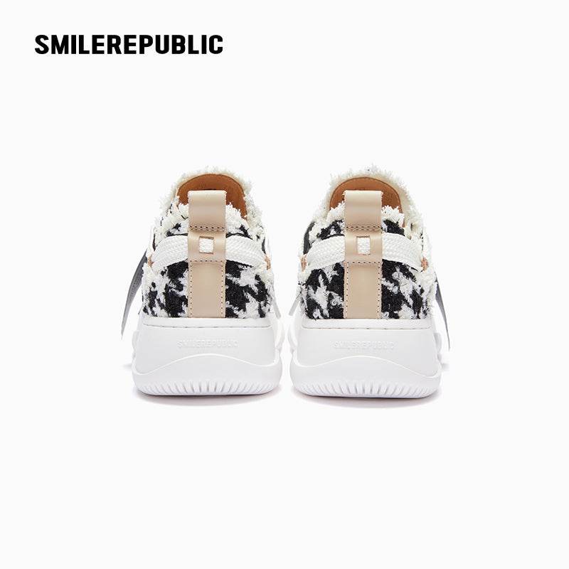 Black White Glisten Houndstooth Low Top SB Sneaker - SMILEREPUBLIC