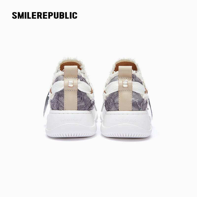 Dark Grey Purple Rose Low Top Sneaker - SMILEREPUBLIC