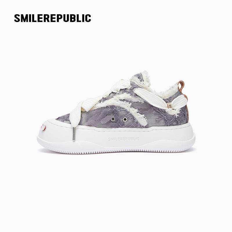 Dark Grey Purple Rose Low Top Sneaker - SMILEREPUBLIC