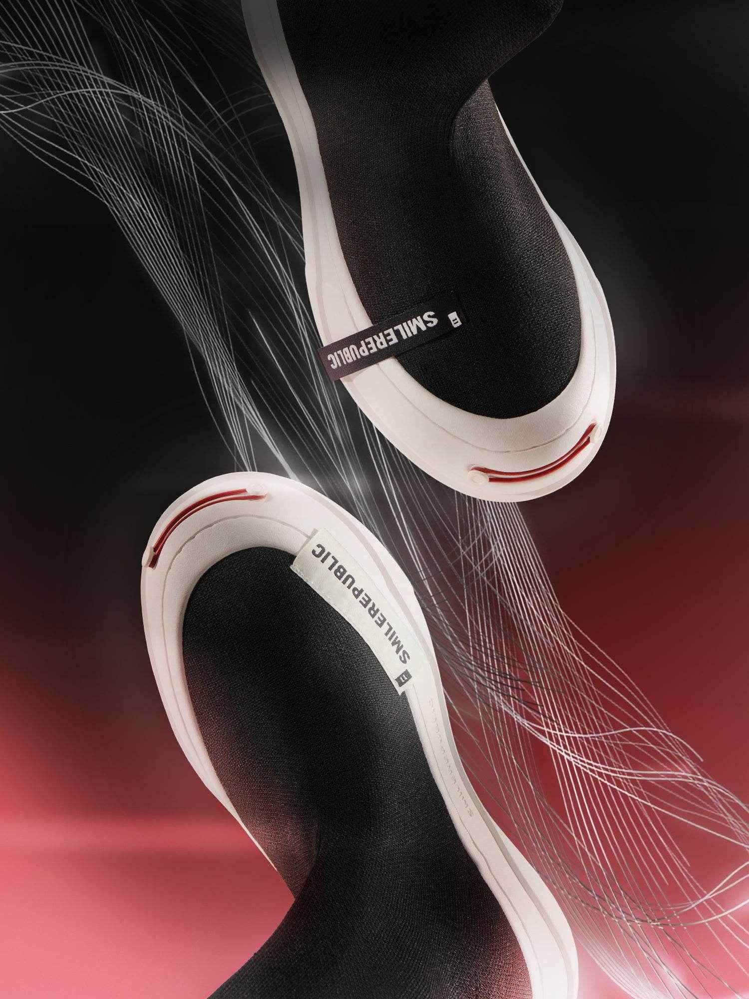 Black Weaving Calf Black Socks Shoes
