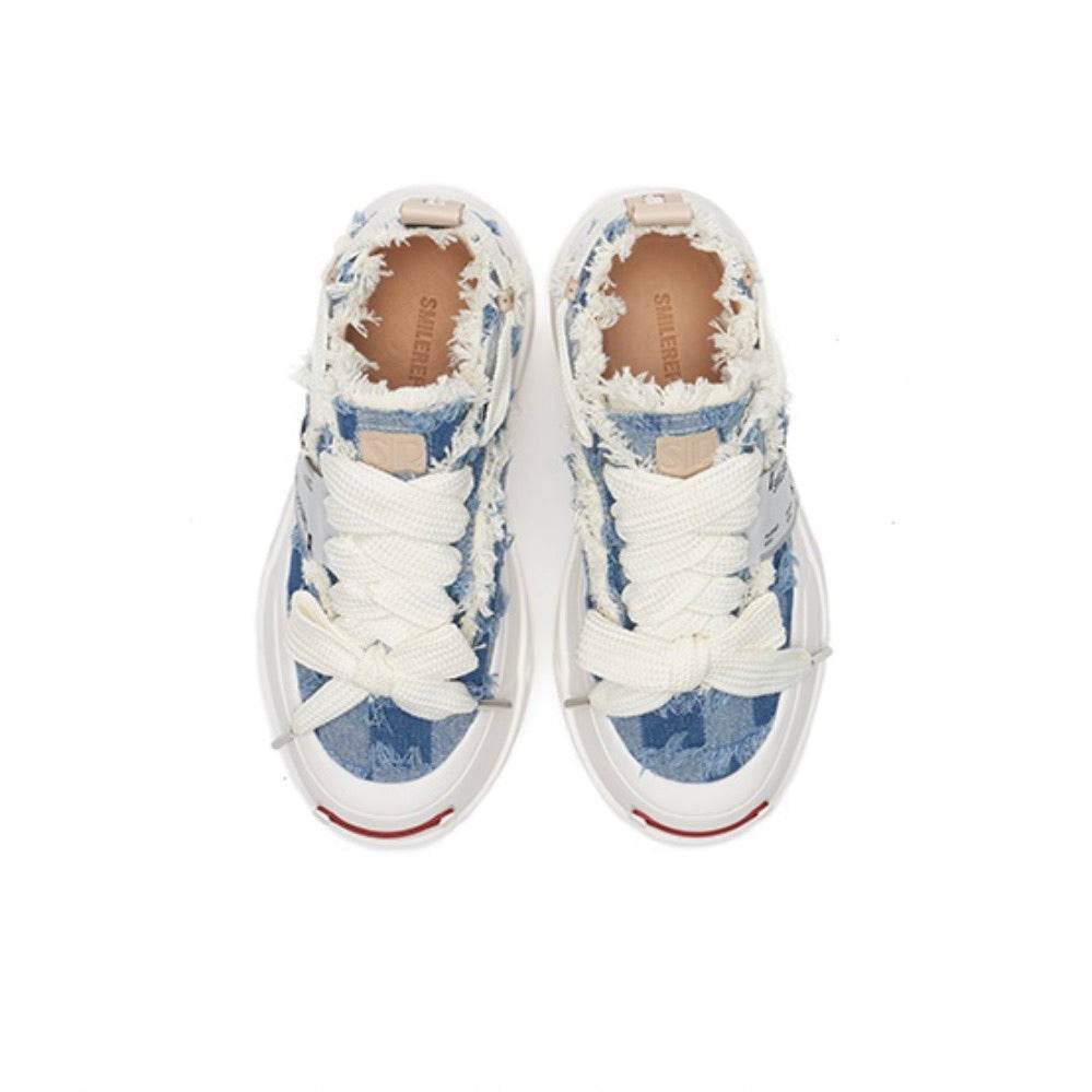 Light Blue Plaid Denim Canvas SB Sneaker - SMILEREPUBLIC