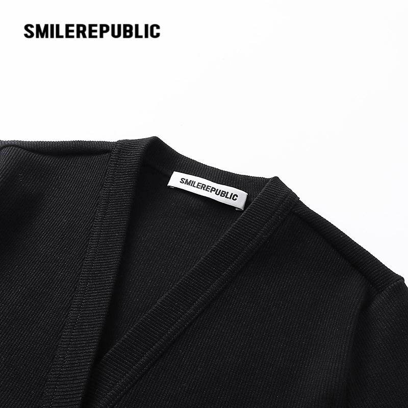 Black Gray Khaki Short Knit Cardigan - SMILEREPUBLIC