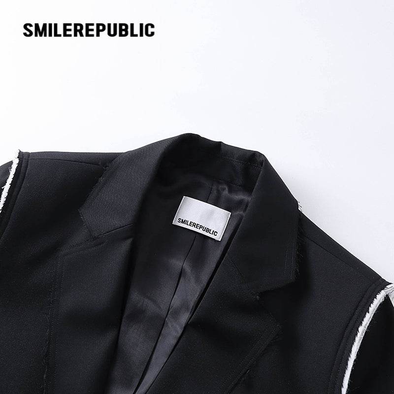 Loose Suit With Raw Edge - SMILEREPUBLIC