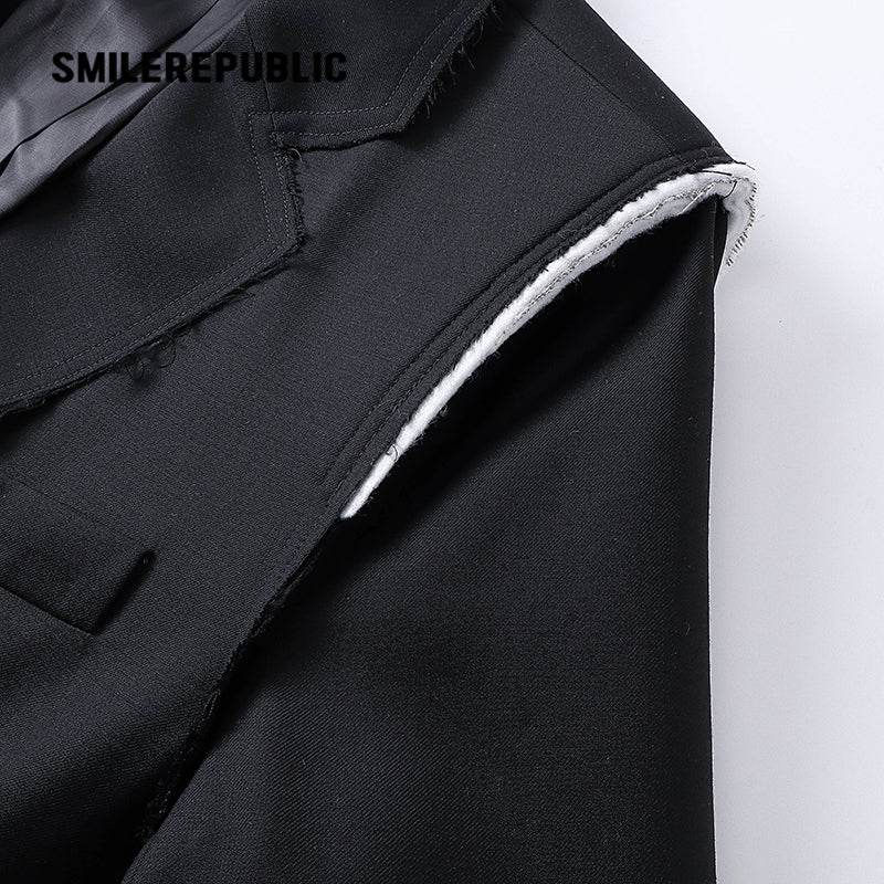 Loose Suit With Raw Edge - SMILEREPUBLIC