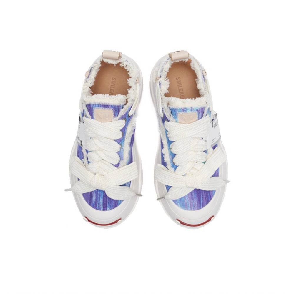 Blue Purple Print Low Top SB Sneaker - SMILEREPUBLIC