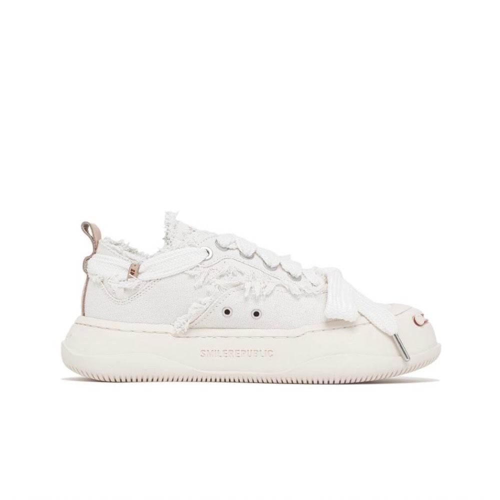 White Coarse Canvas SB Sneaker - SMILEREPUBLIC