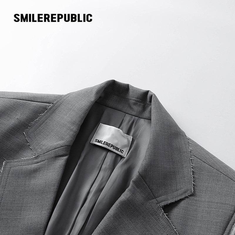 Loose Suit With Raw Edge - SMILEREPUBLIC