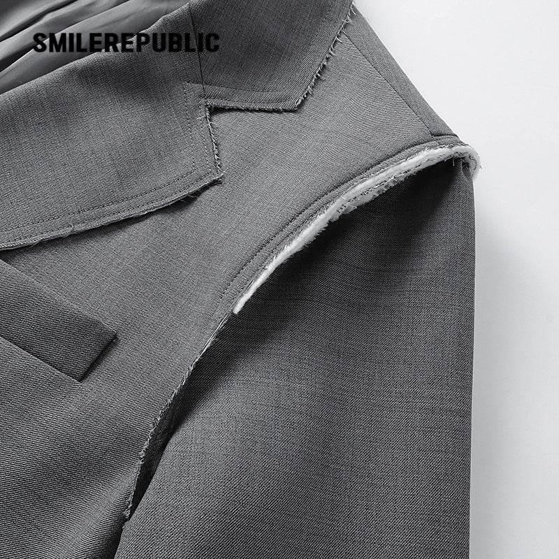 Loose Suit With Raw Edge - SMILEREPUBLIC