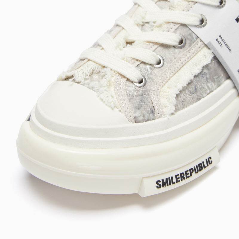 70S Printed Lace Slip On Canvas Shoes - SMILEREPUBLIC