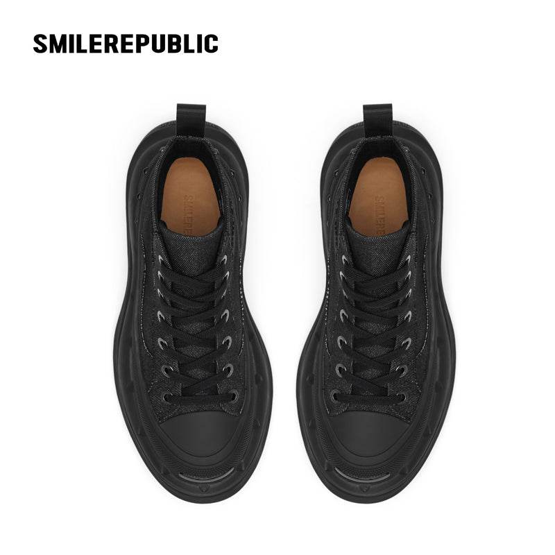 【Limited】Classic Black SR 2.0 High Top Canvas Shoes - SMILEREPUBLIC