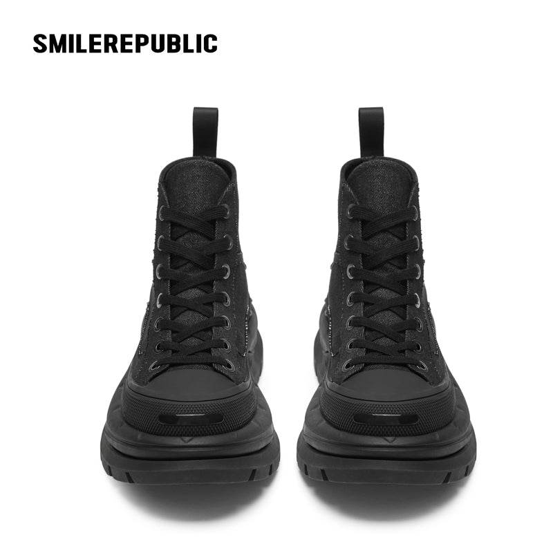 【Limited】Classic Black SR 2.0 High Top Canvas Shoes - SMILEREPUBLIC
