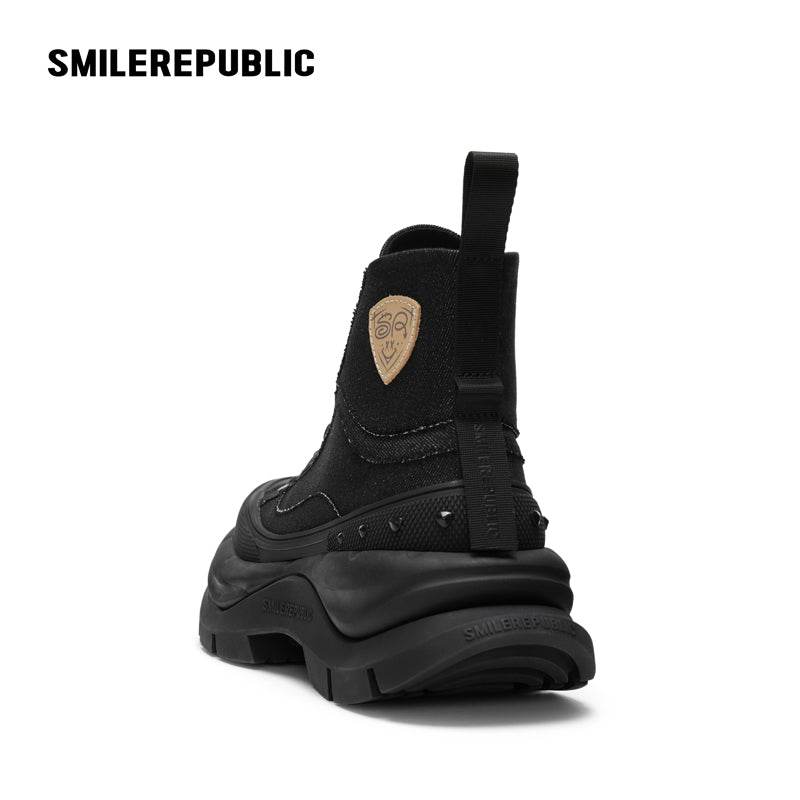 【Limited】Classic Black SR 2.0 High Top Canvas Shoes - SMILEREPUBLIC