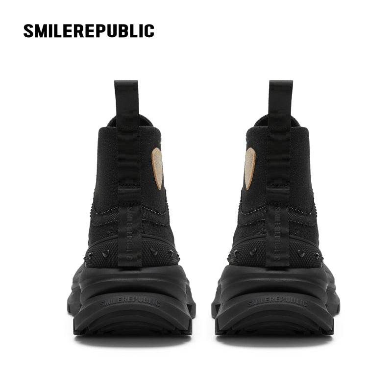 【Limited】Classic Black SR 2.0 High Top Canvas Shoes - SMILEREPUBLIC
