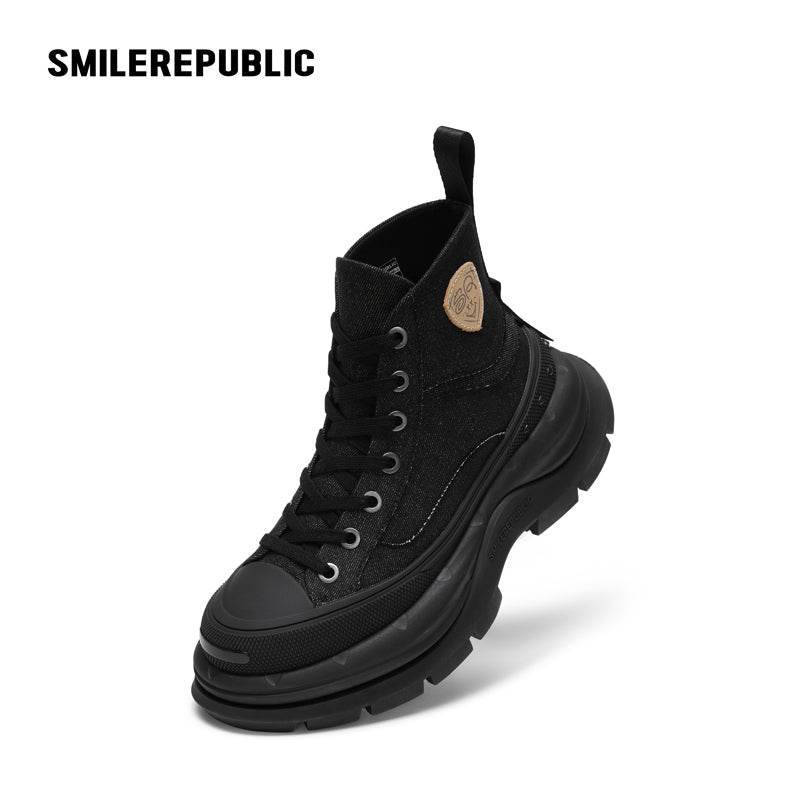 【Limited】Classic Black SR 2.0 High Top Canvas Shoes - SMILEREPUBLIC