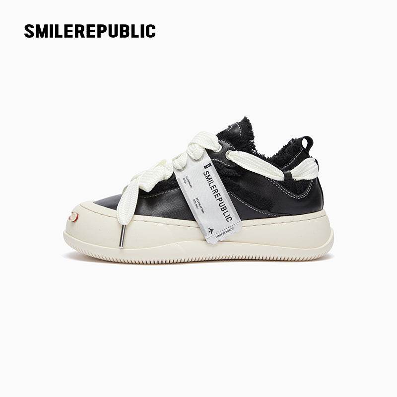 Black Leather Classic Black Sneakers Low Top SB Shoes - SMILEREPUBLIC