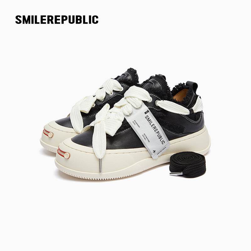 Black Leather Classic Black Sneakers Low Top SB Shoes - SMILEREPUBLIC