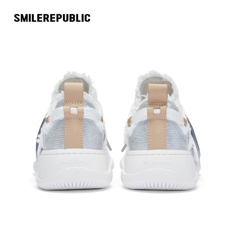 【NEW】Glitter Silver Fine Lins Low Top Sneaker - SMILEREPUBLIC