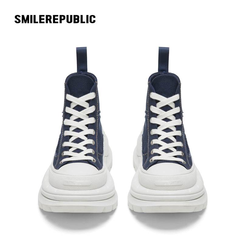 【Limited】Navy Blue SR 2.0 High Top Canvas Shoes - SMILEREPUBLIC