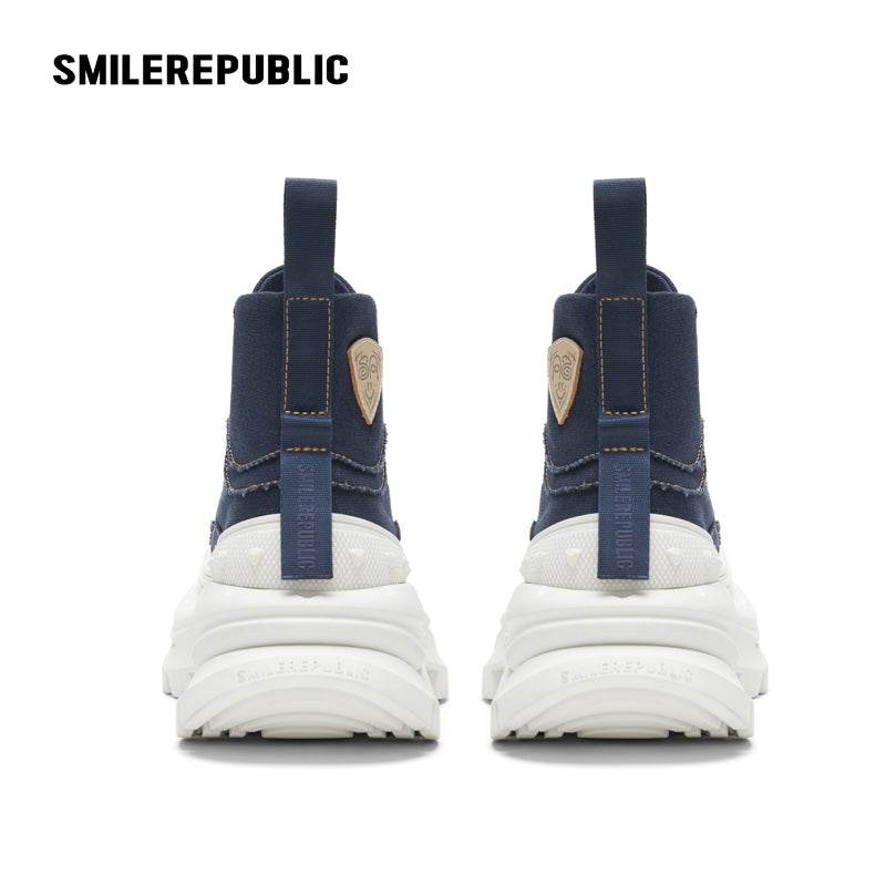 【Limited】Navy Blue SR 2.0 High Top Canvas Shoes - SMILEREPUBLIC