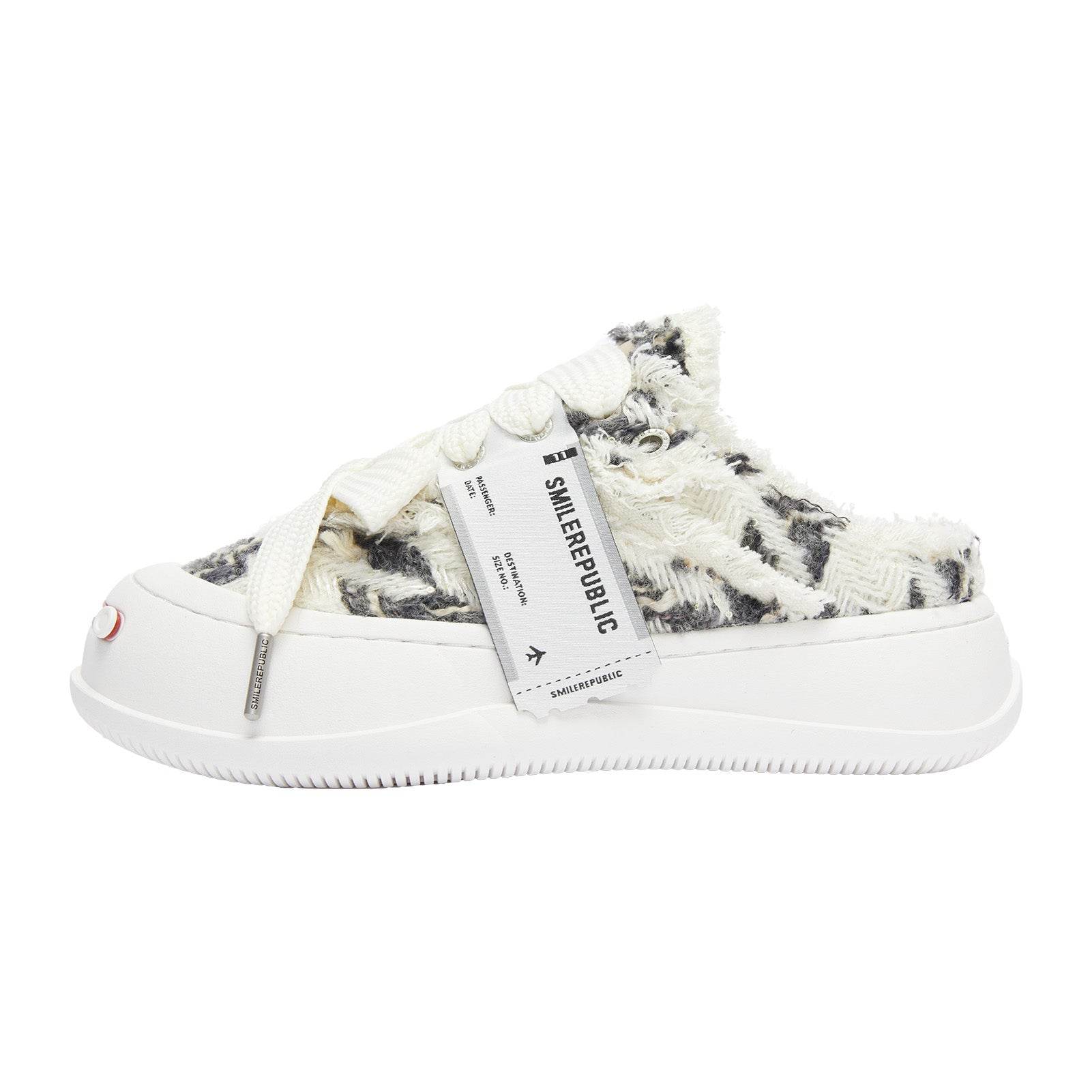 Black White Chevron Slippers - SMILEREPUBLIC