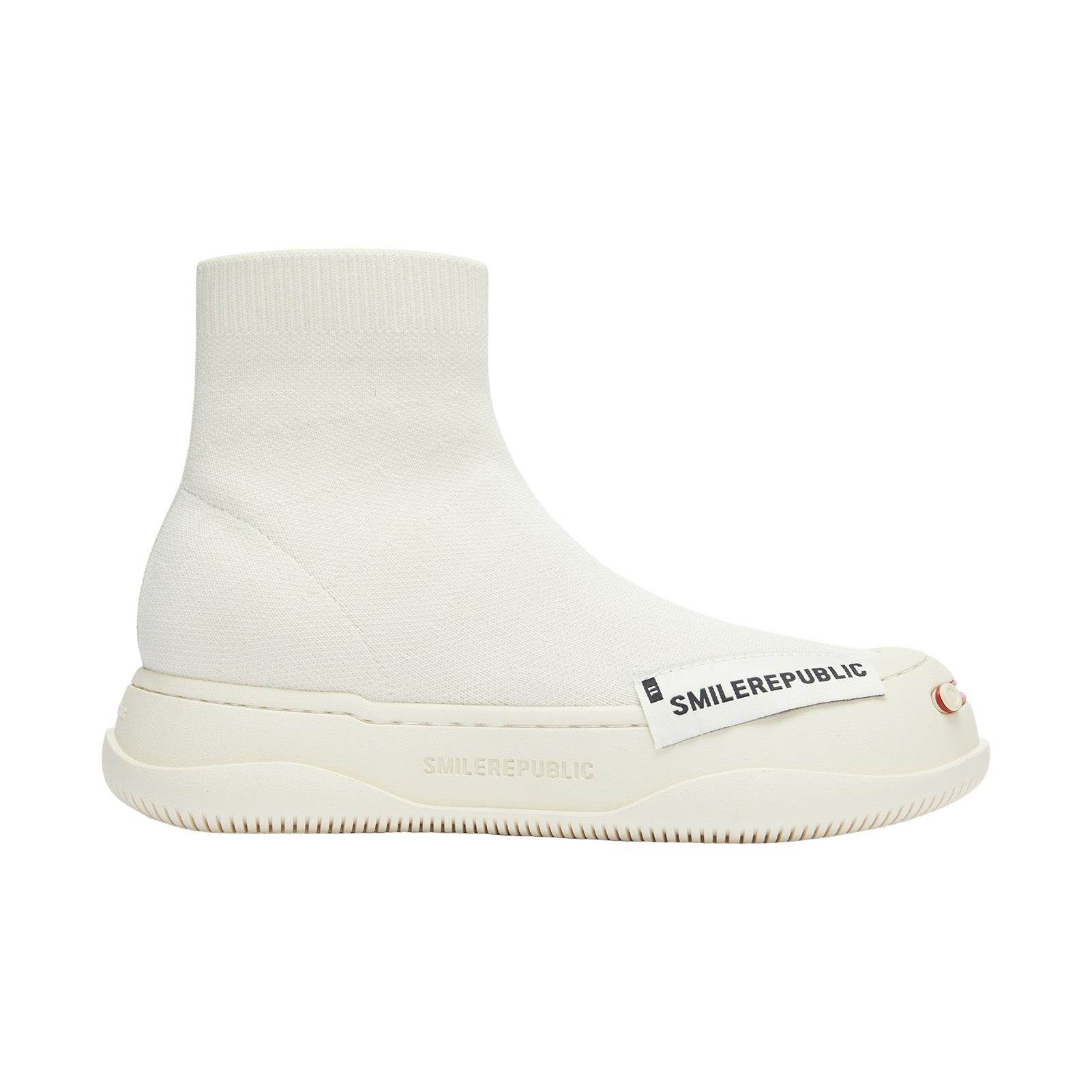 White Weaving Calf Socks Shoes Boots - SMILEREPUBLIC