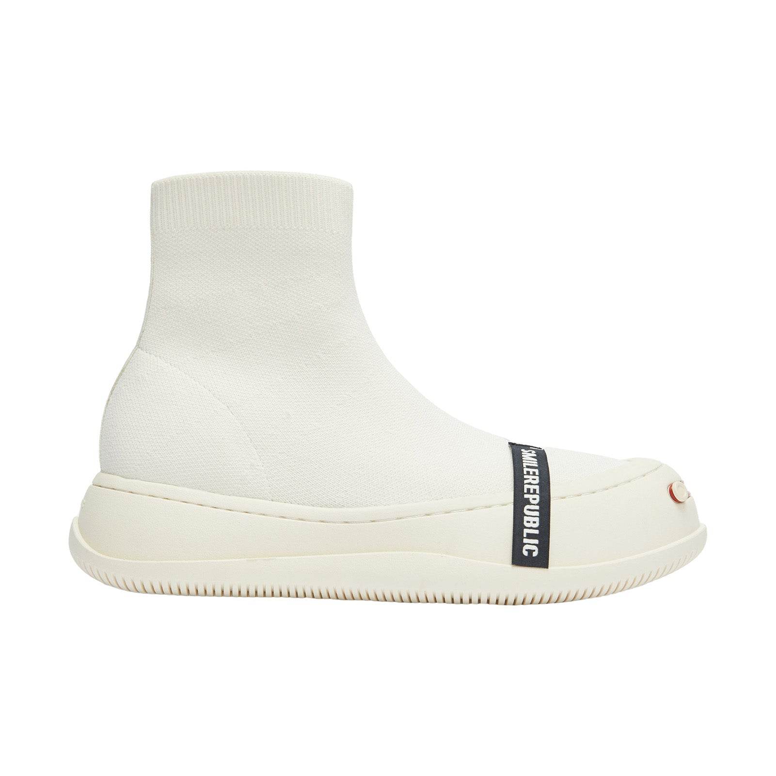 White Weaving Calf Socks Shoes Boots - SMILEREPUBLIC