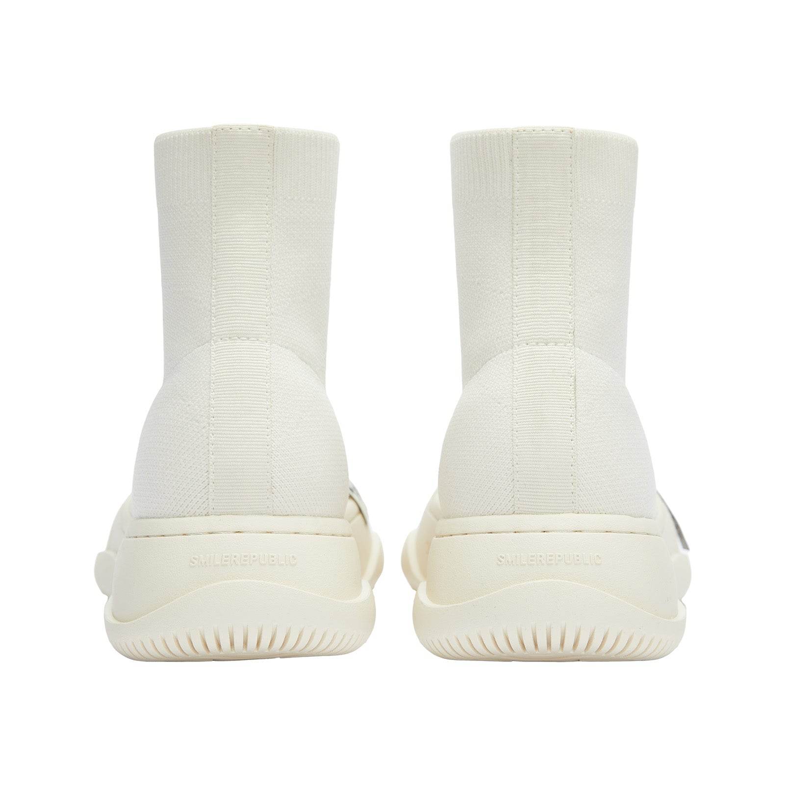 White Weaving Calf Socks Shoes Boots - SMILEREPUBLIC