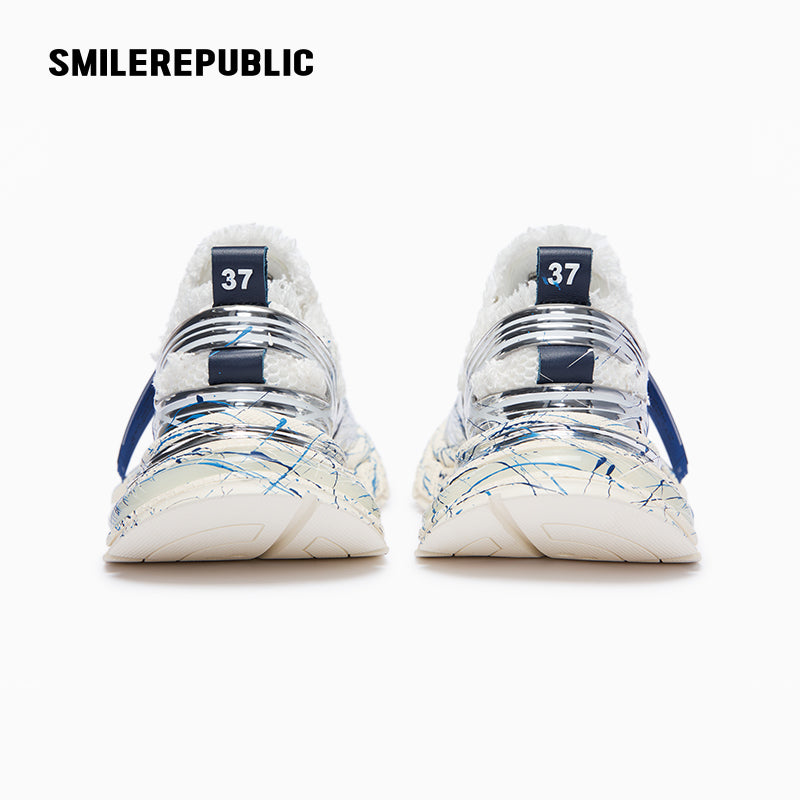XXXS Ink Splash Silver Slip On Sneaker Canvas Shoes