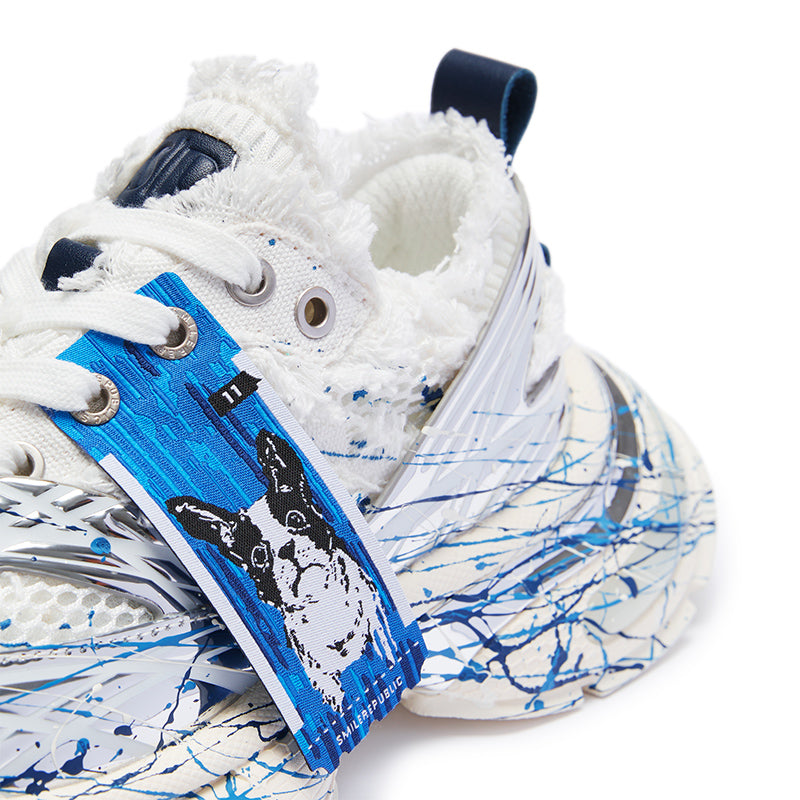 XXXS Ink Splash Silver Slip On Sneaker Canvas Shoes