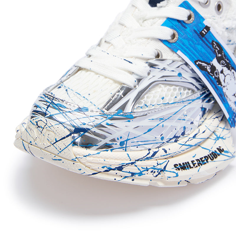 XXXS Ink Splash Silver Slip On Sneaker Canvas Shoes