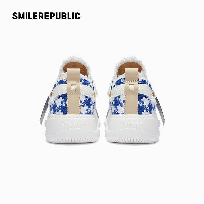 Blue White Houndstooth Low Top Sb Sneaker shoes - SMILEREPUBLIC