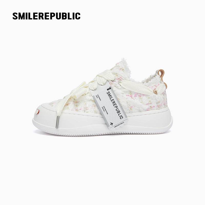 Pink White Tweed Low Top SB Sneaker Canvas Shoes - SMILEREPUBLIC