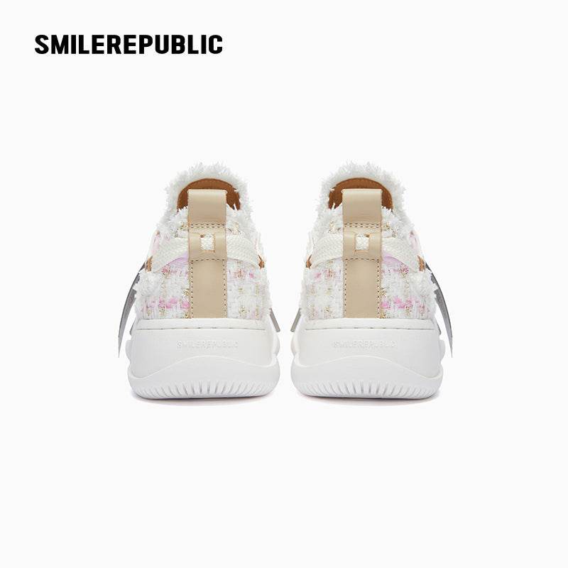 Pink White Tweed Low Top SB Sneaker Canvas Shoes - SMILEREPUBLIC