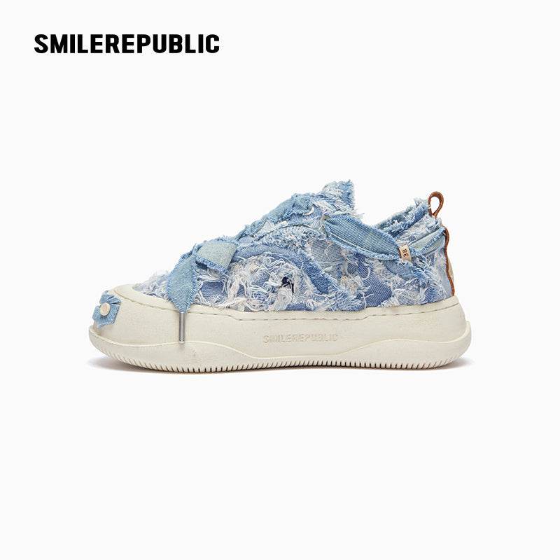 Denim Blue Low Top Jean Style SB Sneaker - SMILEREPUBLIC
