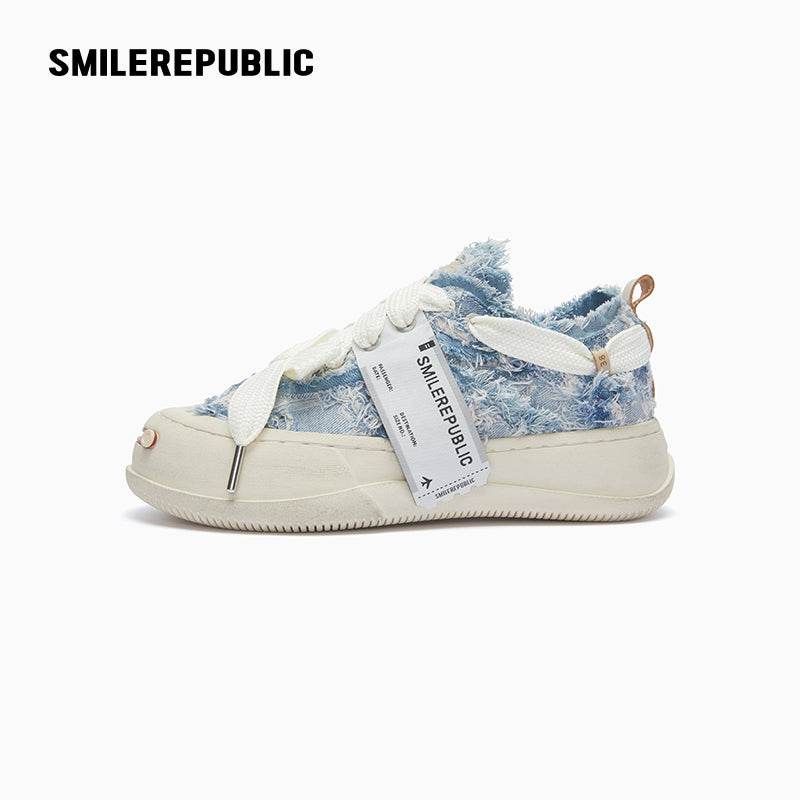 Denim Blue Low Top Jean Style SB Sneaker - SMILEREPUBLIC