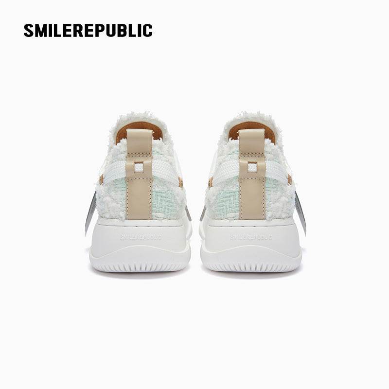 Light Cyan Tweed Low Top SB Sneaker Shoes - SMILEREPUBLIC