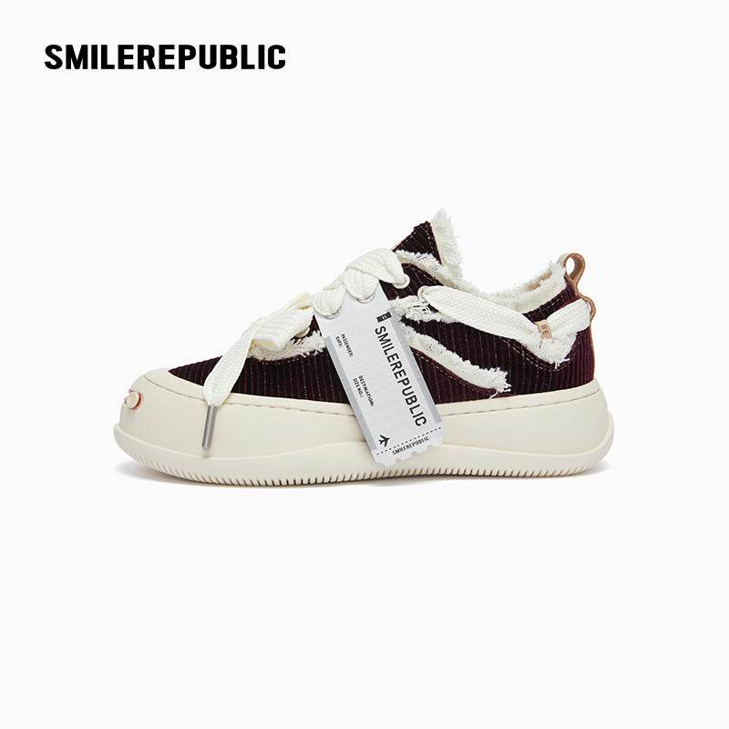 Wine Red Corduroy Low Top SB Sneaker - SMILEREPUBLIC